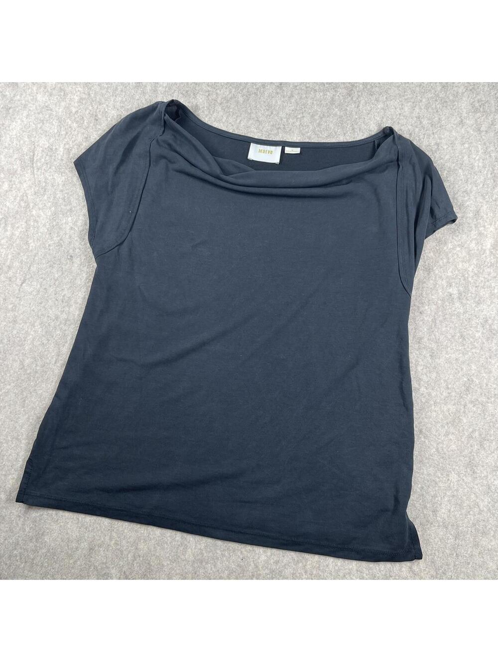 Anthropologie Maeve Black Shirt Model Boat Neck Top Medium Basic Minimalist